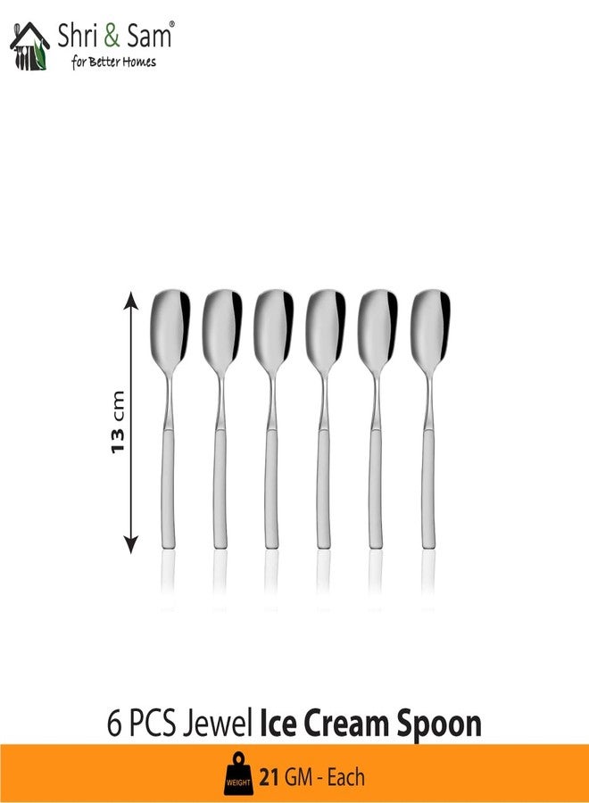 Shri & Sam Stainless Steel Jewel Cutlery Set (6 Pieces Ice Cream Spoon) - Image 2